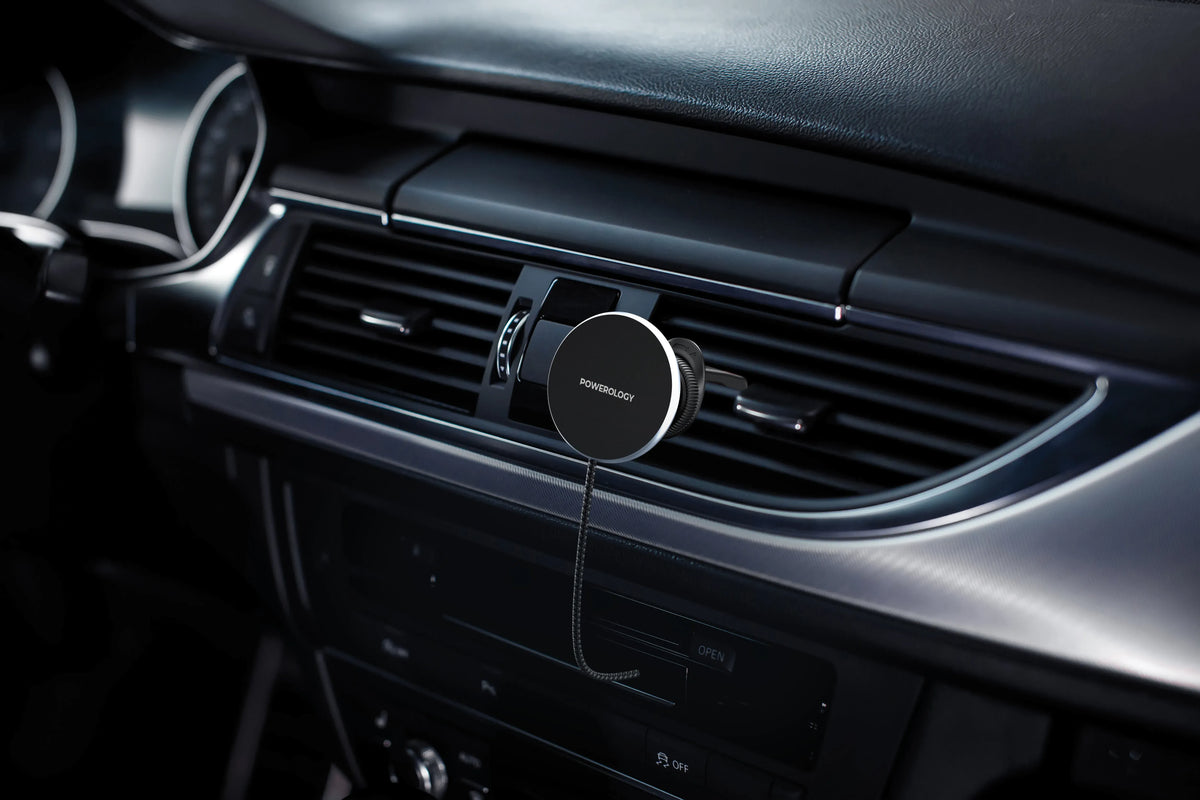 Powerology Airwave Magnetic Wireless Car Charger Gray – image 3