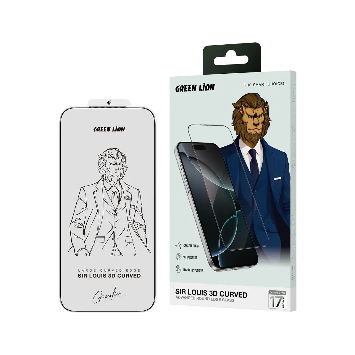 Green Lion SIRLouis 3 D Curved Screen Protector - Clear – image 3
