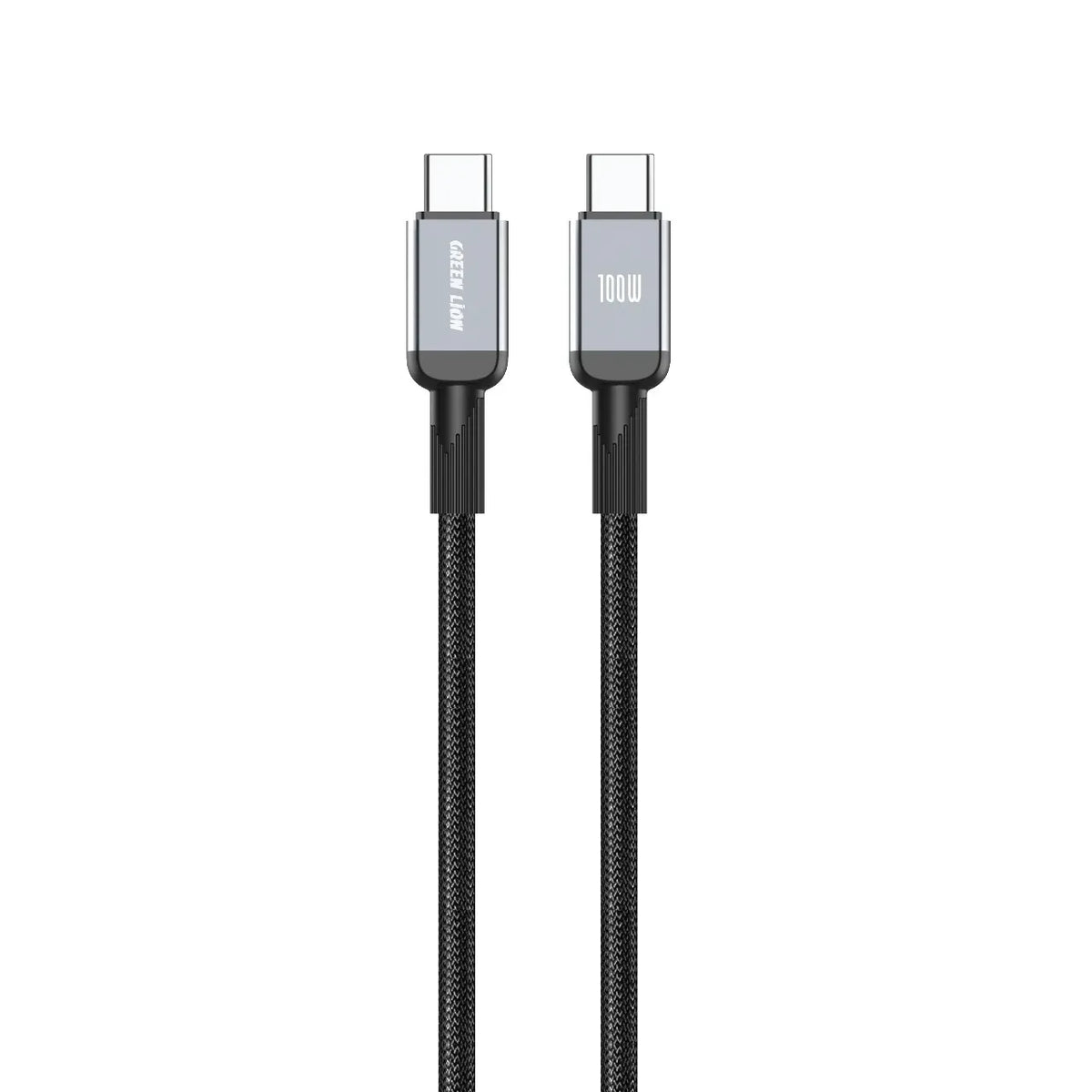 Green Lion USB C to USB C Durable 1m Braided Cable PD 100w Black – image 2