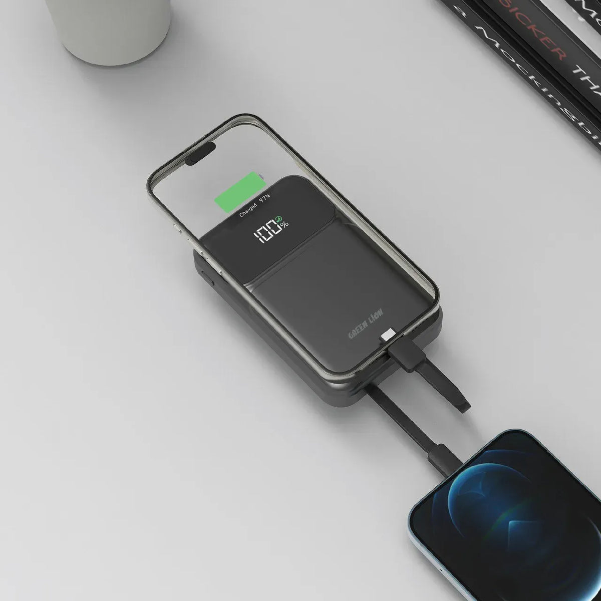 Green Lion 3 in 1 Integrated Power Bank 10000mAh PD 20w Black – image 4