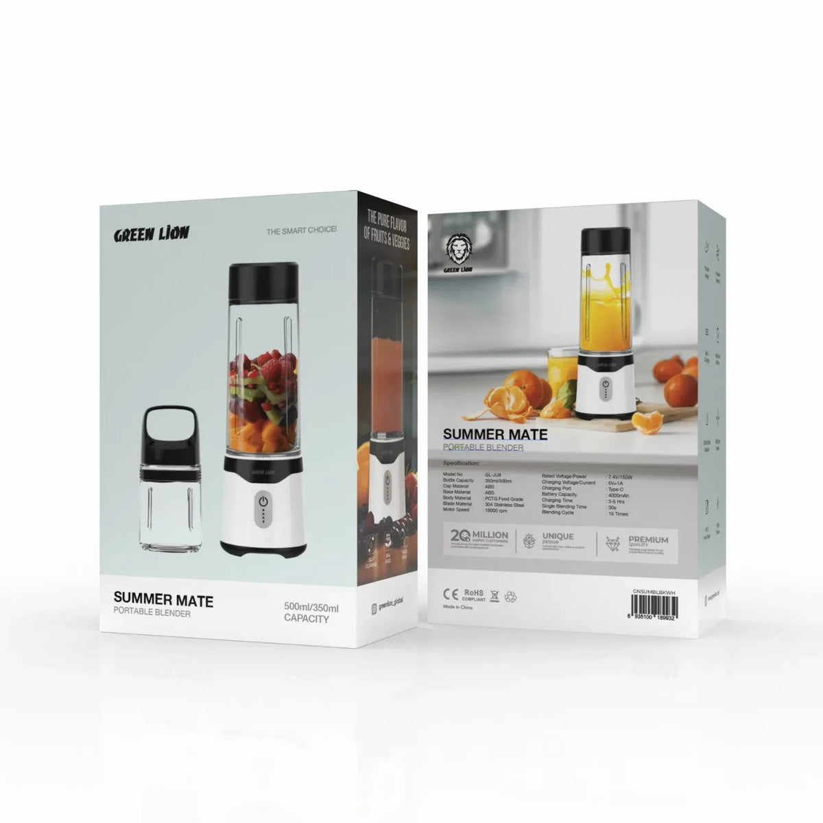 Green Lion Summer Mate Portable Blender - Black&White – image 3