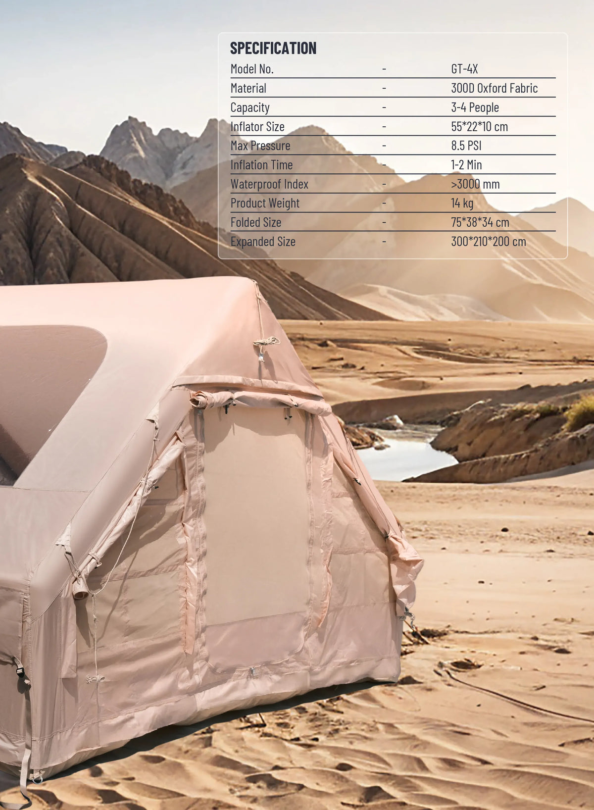 Green Lion Gt 4x Inflatable Camping Tent Beige – image 5