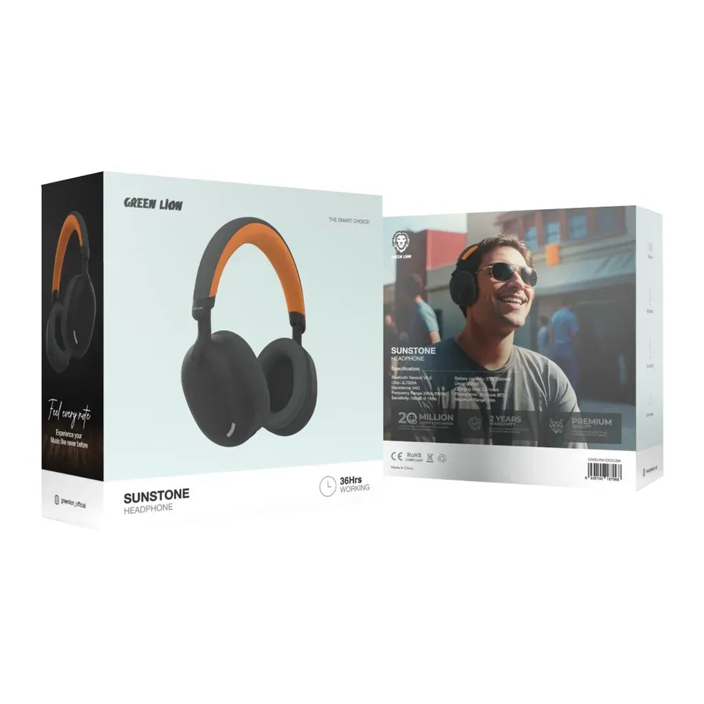 Green Lion Sunstone Wireless Headphone - Black& Orange – image 5