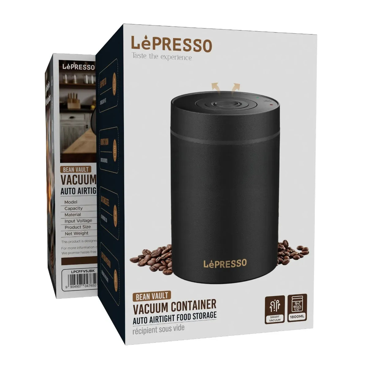 LePresso Vacuum Container Auto Airtight Food Storage Black – image 2