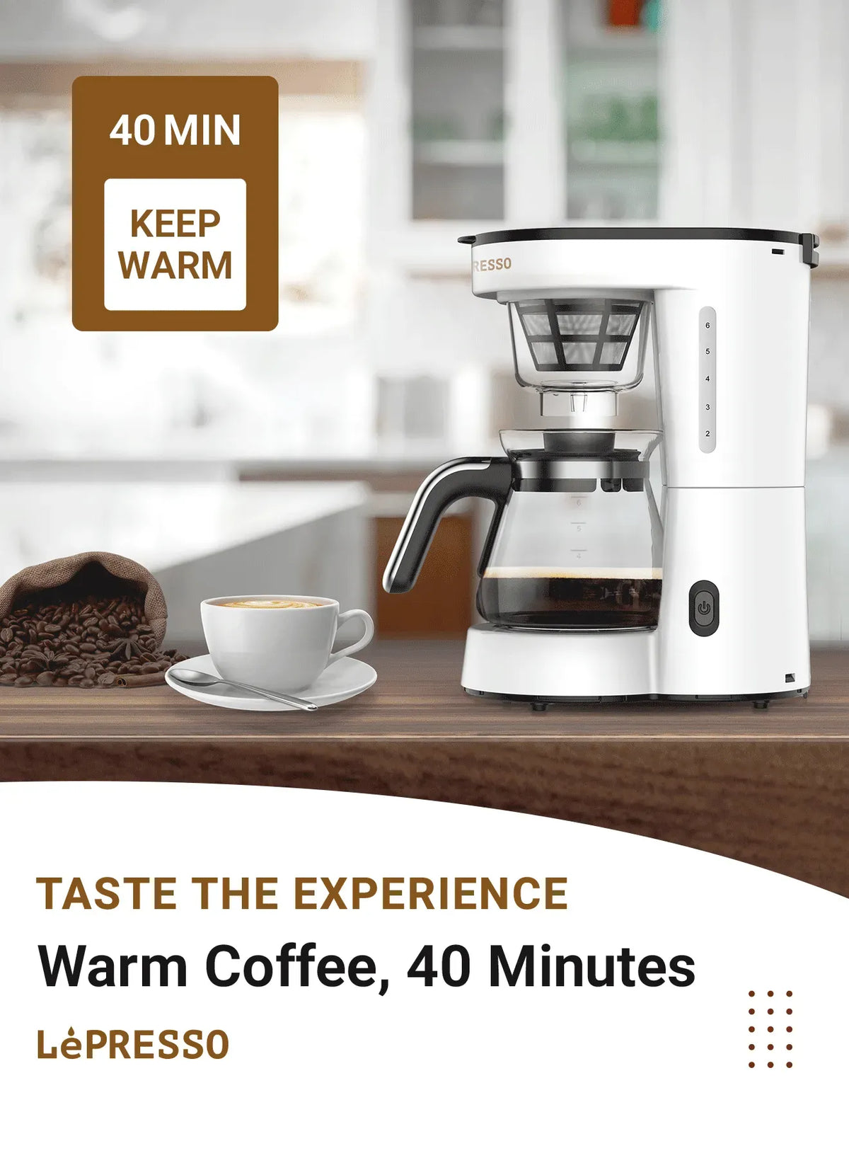 LePresso Drip Coffee Machine Bs Plug 0 75l White – image 10