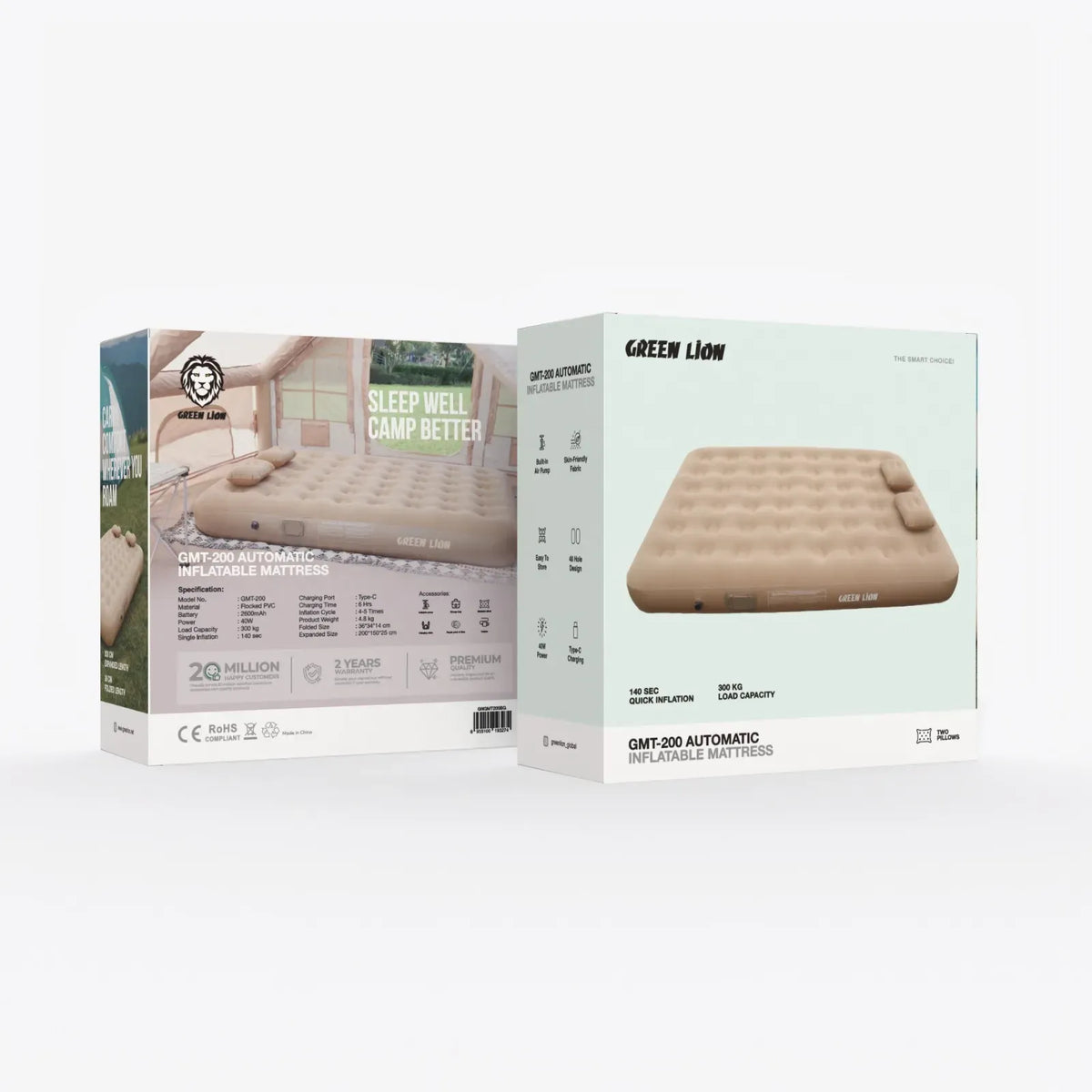 Green Lion Gmt 200 Automatic Inflatable Mattress Beige – image 4