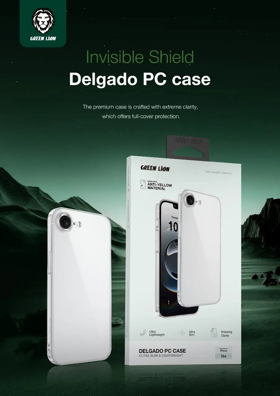 Green Lion Delgado Pc Case for Iphone 16e Clear – image 6