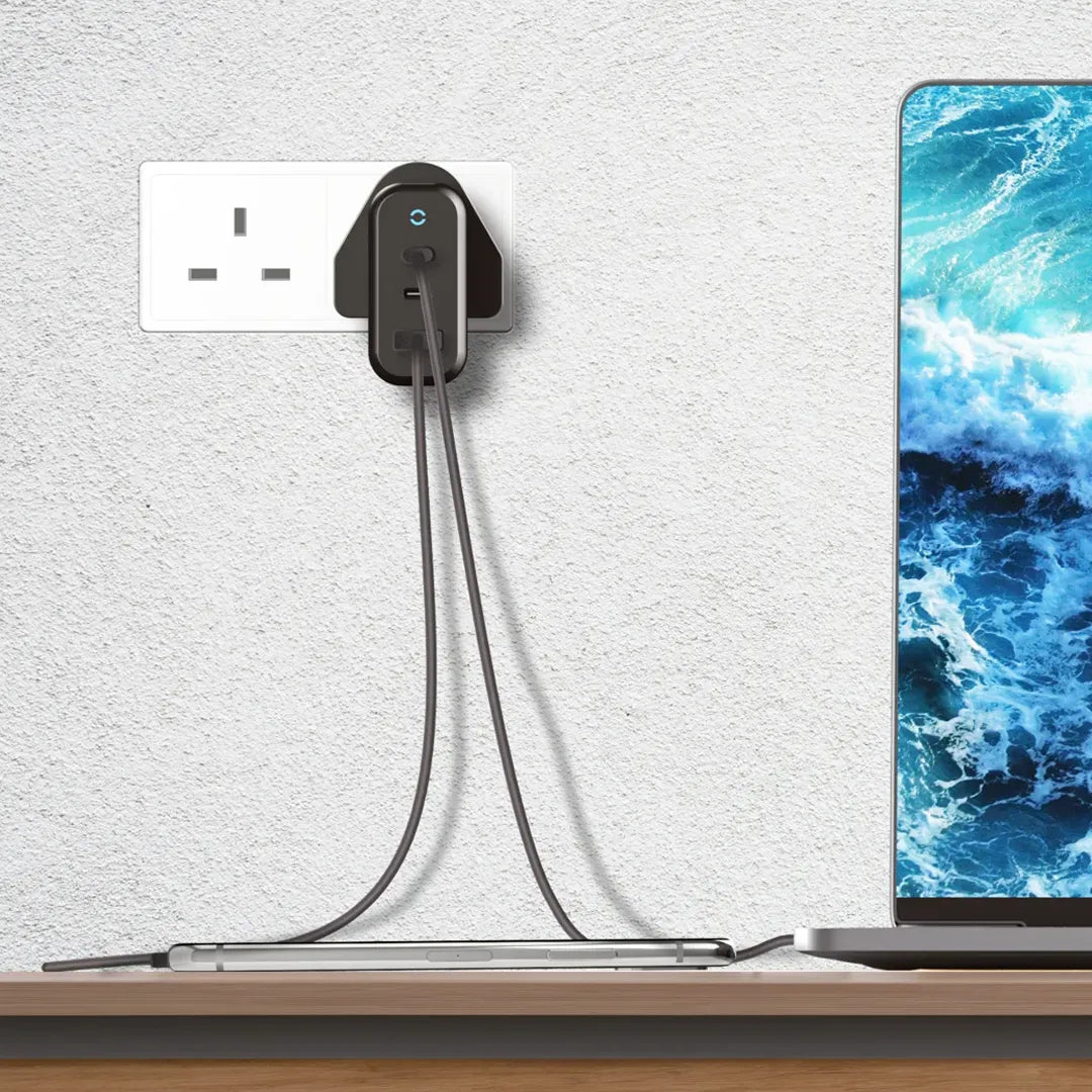 Powerology 3 Port 65w Gan Charger with PD Uk Black – image 14