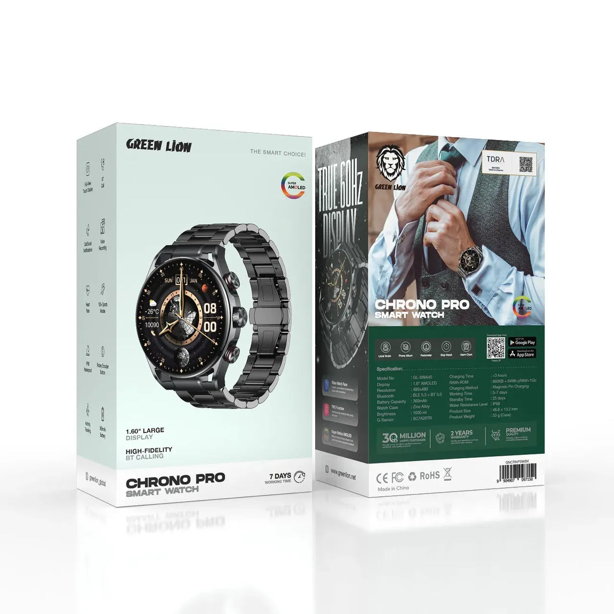 Green Lion Chrono Pro Smart Watch - Black – image 3