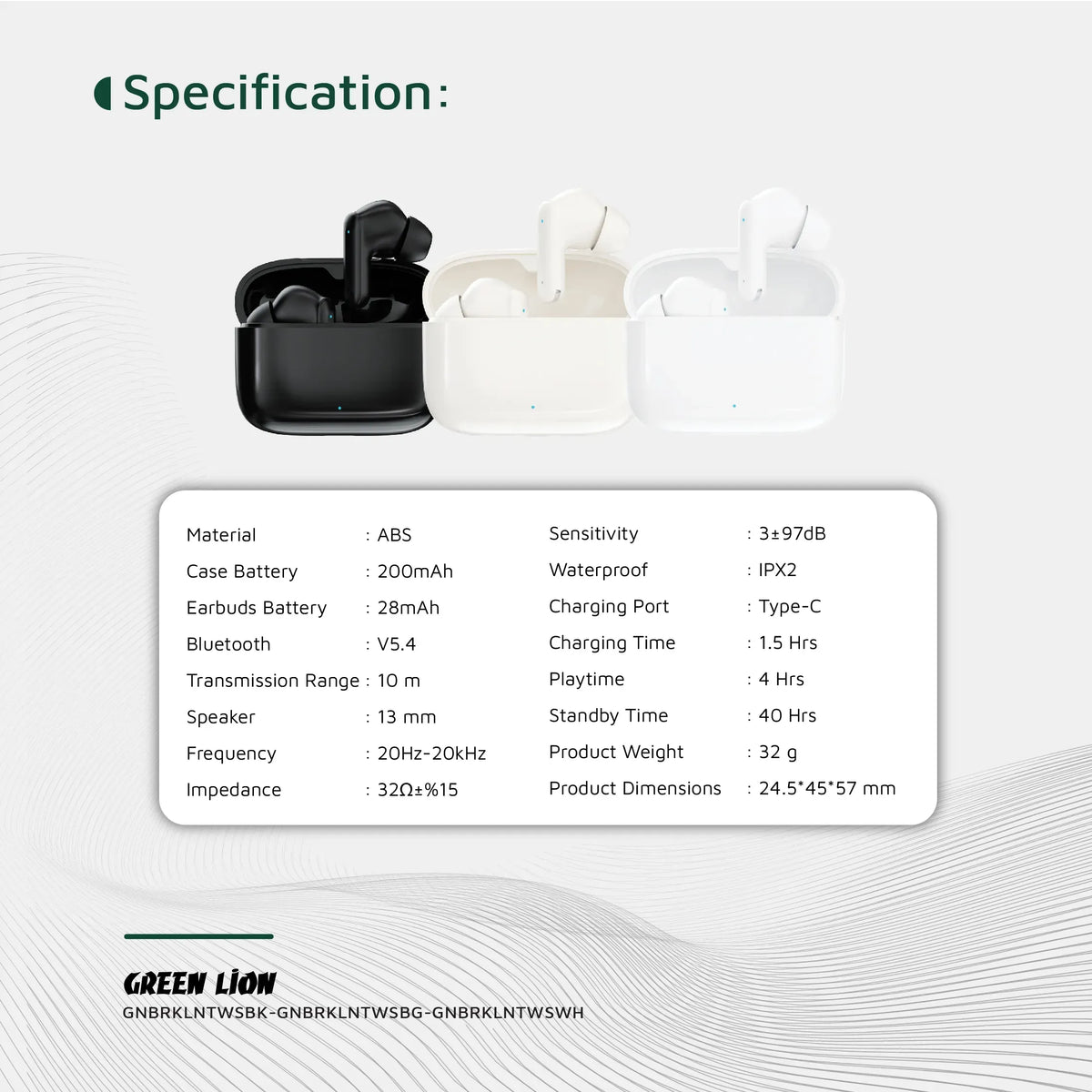 Green Lion Brooklyn True Wireless Earbuds - Beige – image 6