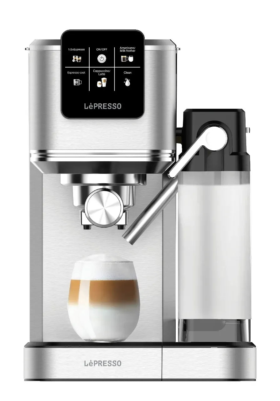 LePresso Latteo Hot Cold Brewing Coffee Machine with Milk Frothing Function Silver – image 3