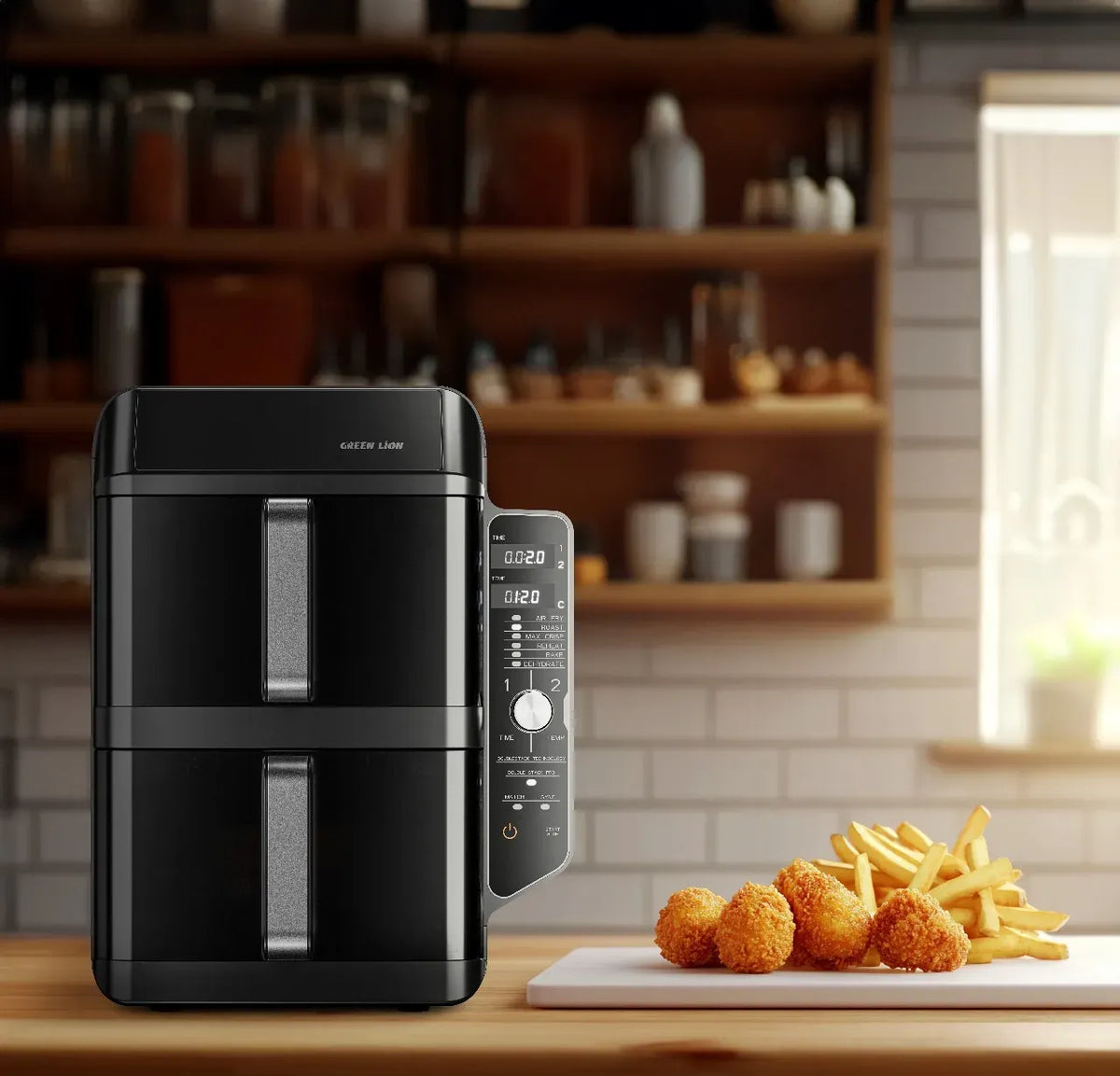 Green Lion Double-Decker Pro Digital Air Fryer - Black – image 11