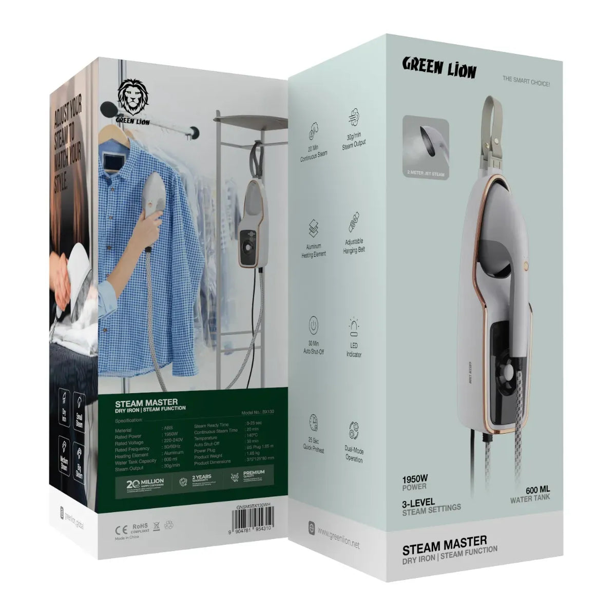 Green Lion Steam Master Dry Iron|Steam Function - White – image 9
