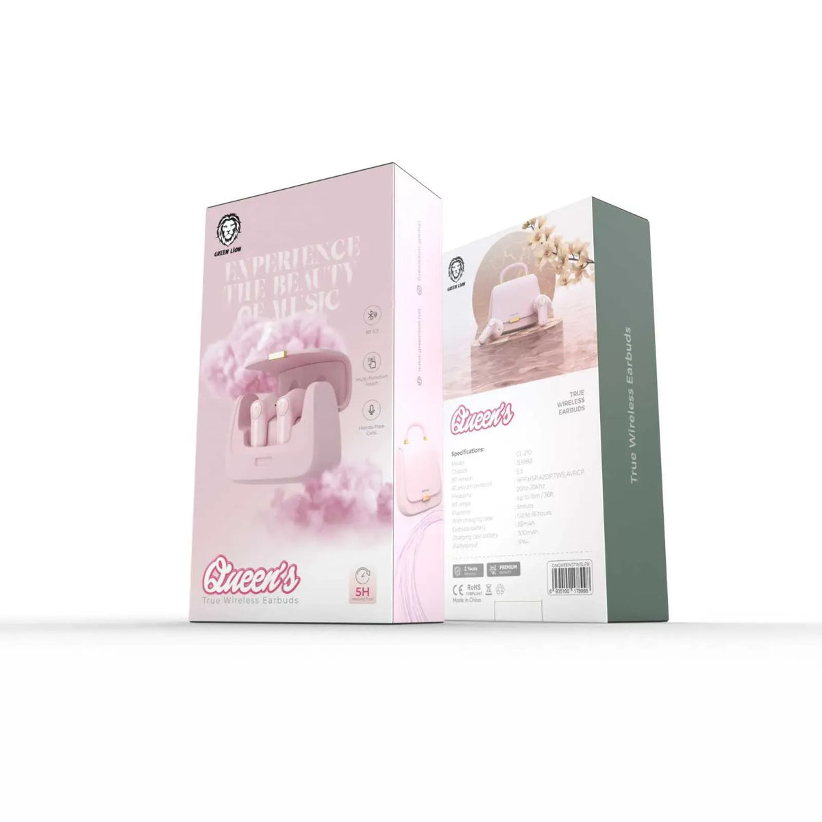 Green Lion Queen's True wireless Earbuds - LightPink – image 2