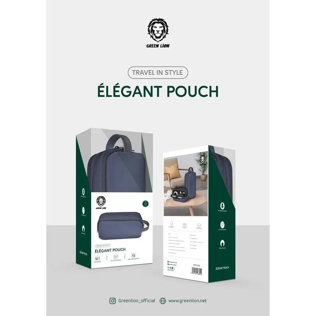 Green Lion Elegant Pouch - DarkBlue
