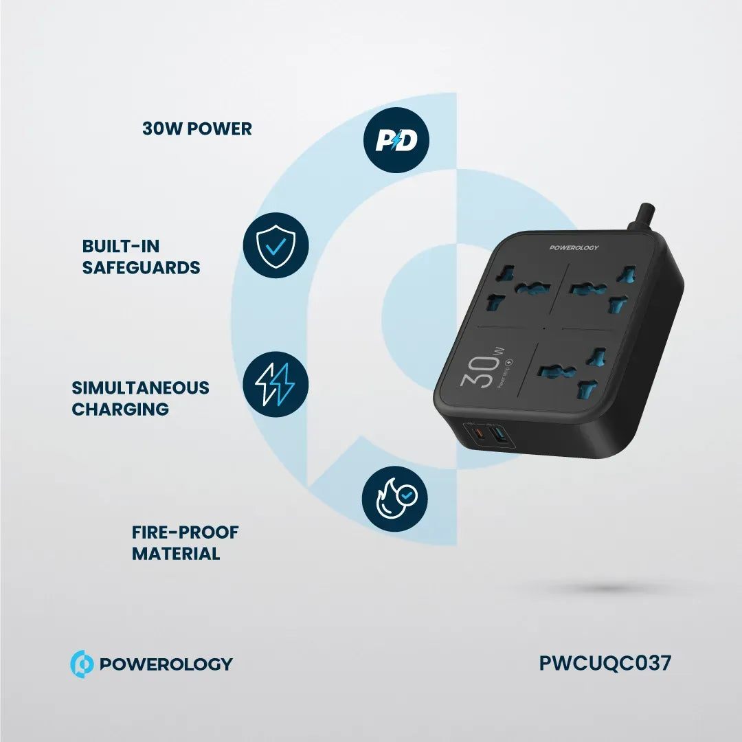 Powerology Power Strip 3250w 3ac Black – image 16