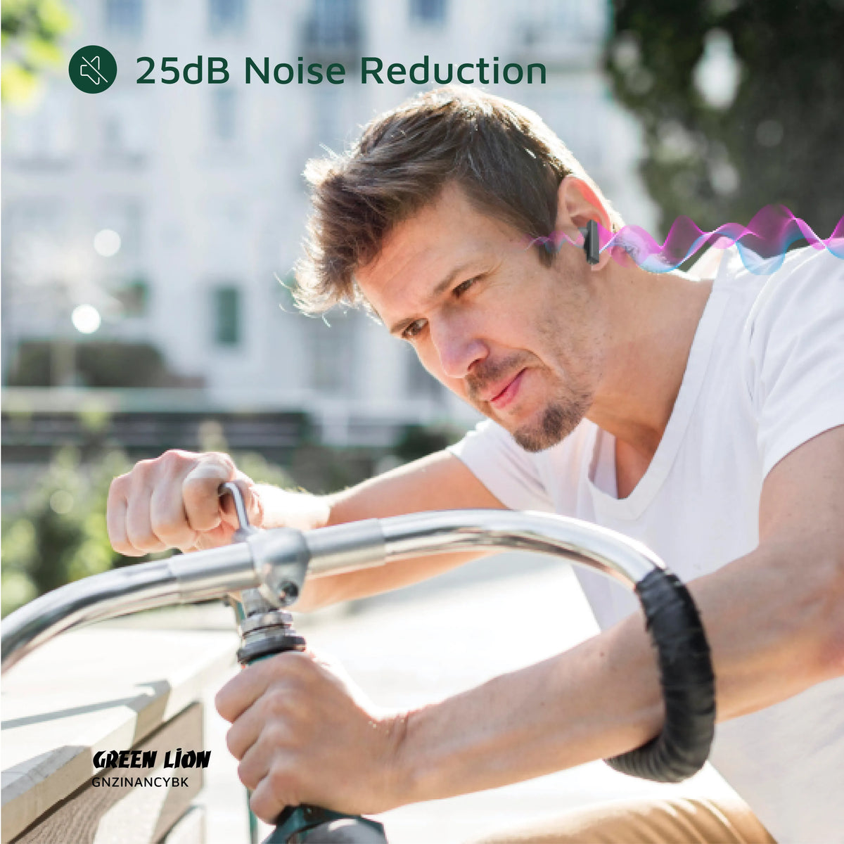 Green Lion Zinc Y Metal Earbuds Tws with Anc Black – image 10