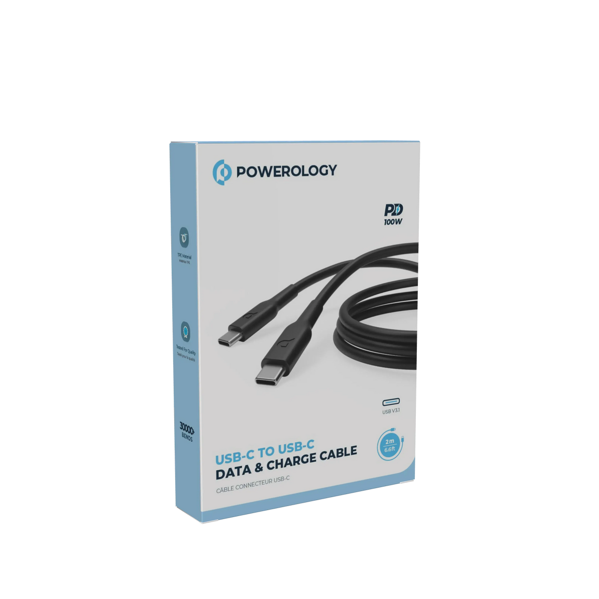 Powerology Pvc Type C to Type C PD Cable 2m Fast Charge – image 4