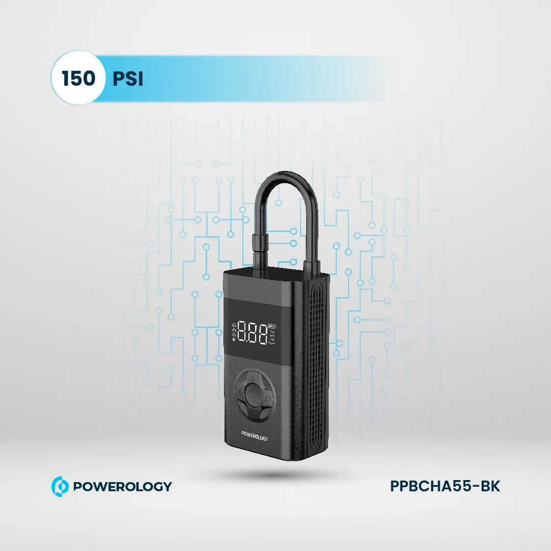 Powerology Ultra Portable Air Compressor Power Bank - Black – image 2