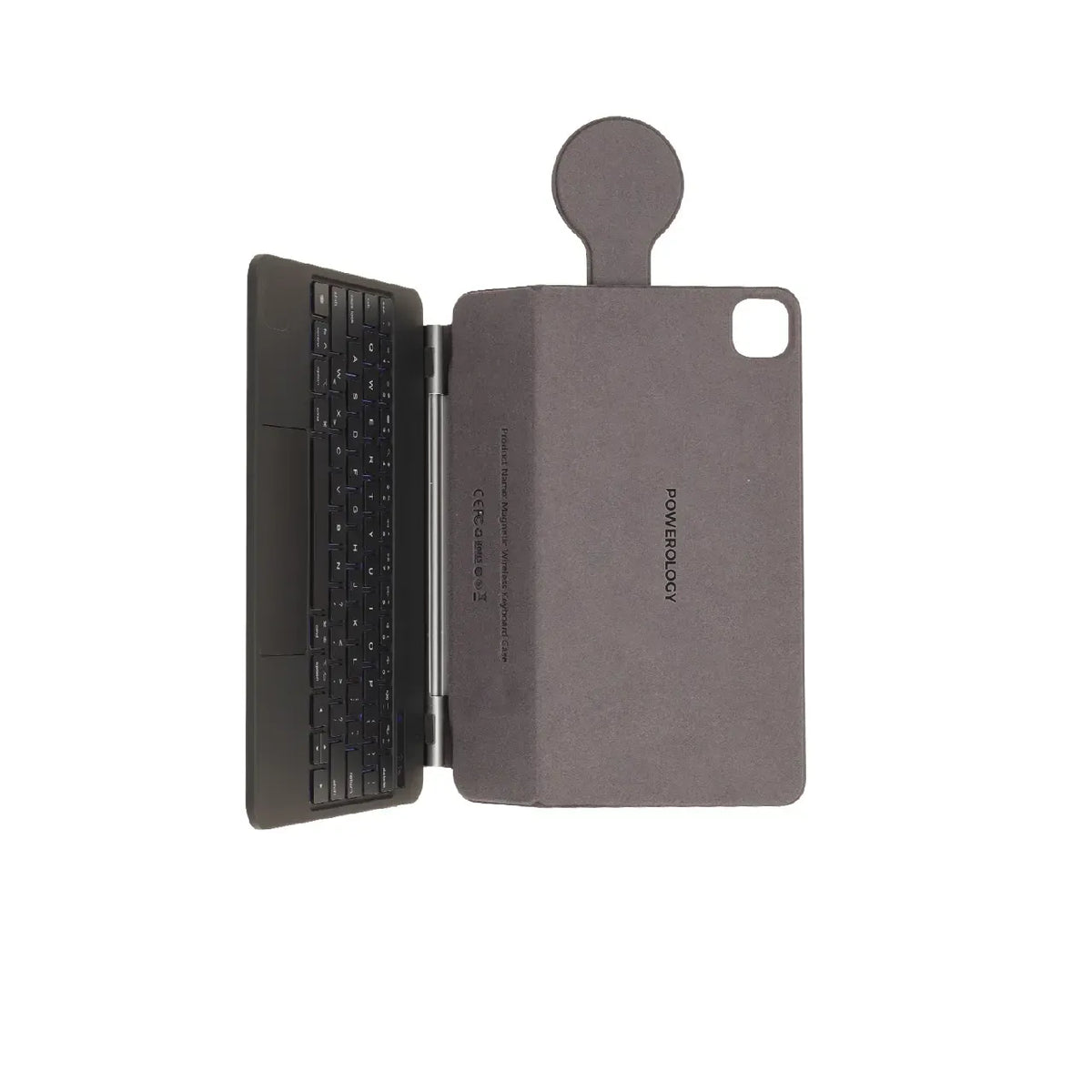 Powerology Dynaboard Wireless Keyboard Case with MagSafe Phone Holder for Ipad 13 M4 Black – image 17