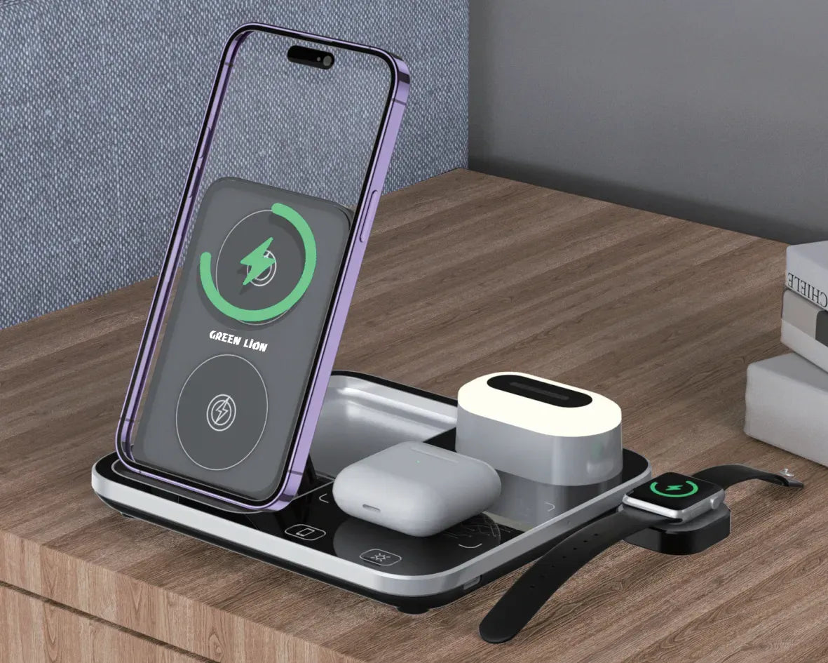 Green Lion 4 in 1 Wireless Charging Station Gray – image 13