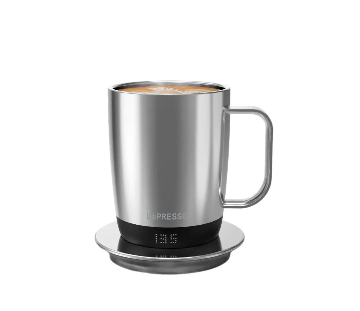 Lepresso Aurelio Ceramic Mug with Temperature Control Base - Silver