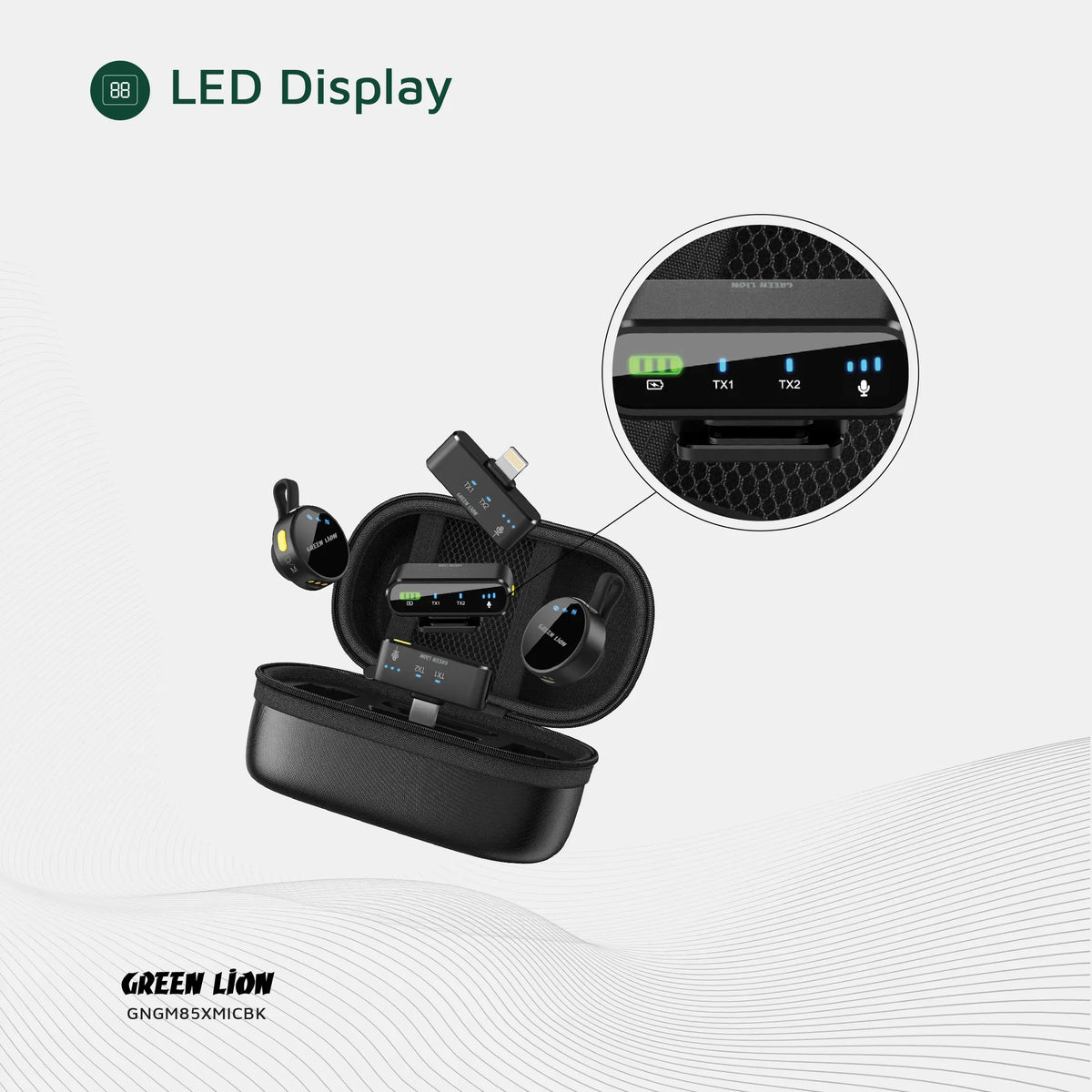 Green Lion Gm 85x 3 in 1 Wireless Microphone Black – image 13