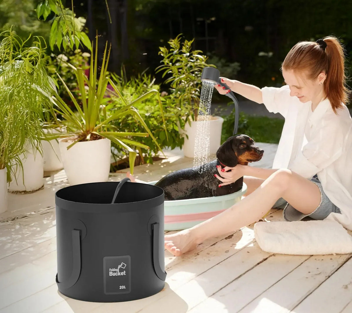 Green Lion Camping Shower with Intelligent Digital Display Black – image 5