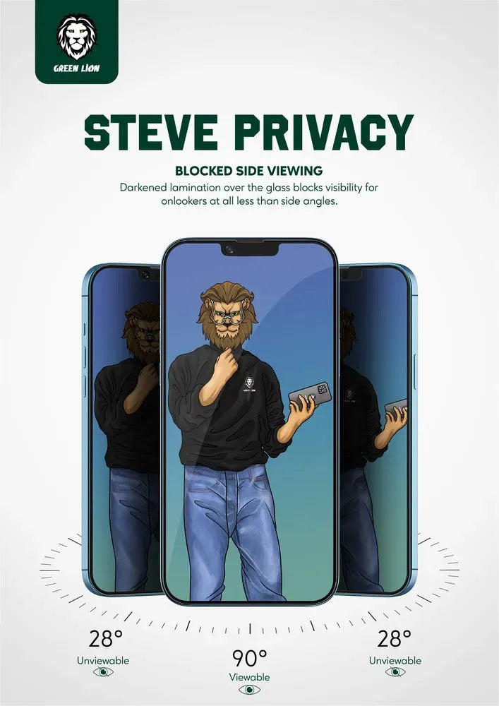 Green Lion 9h Steve Privacy Full Glass Screen Protector Iphone 11 Pro Max – image 4