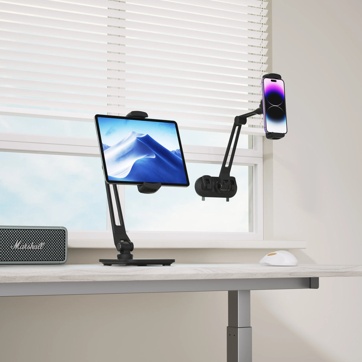 Powerology Adjustable Long Arm 360deg Rotatable Suction Phone Holder Black – image 7