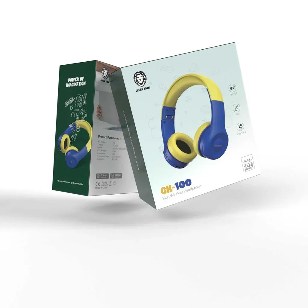 Green Lion GK-100 Kids Wireless Headphone - Blue/Yellow – image 5