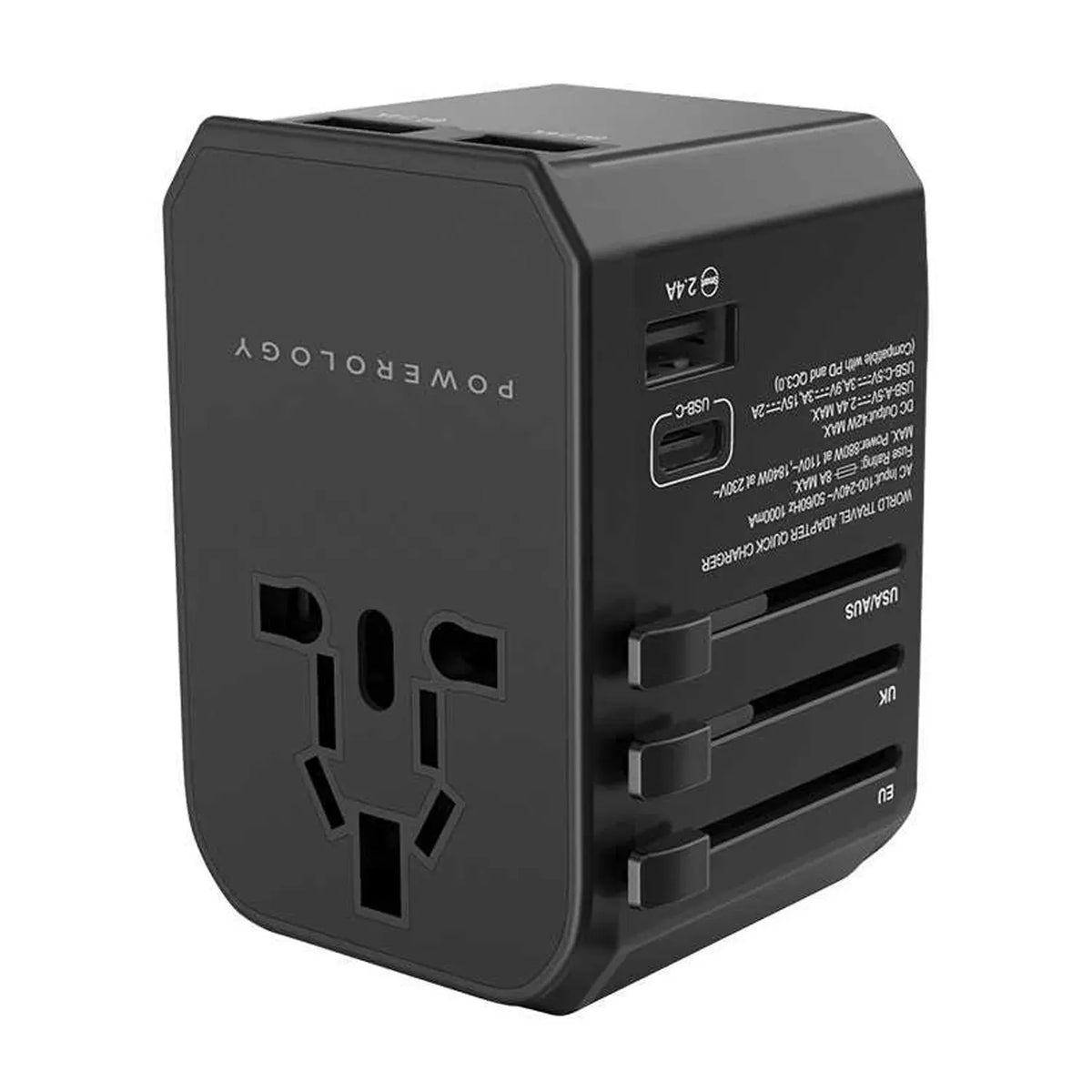 Powerology Universal Multi-Port Travel Charger - Black – image 12