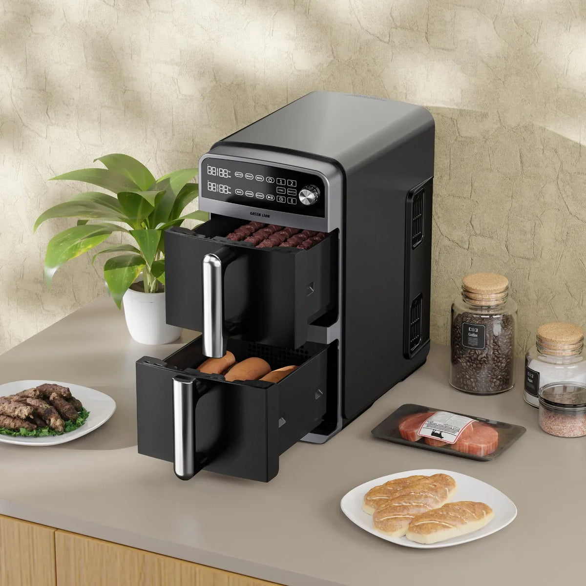 Green Lion Double Decker Air Fryer 10 L - Black – image 4