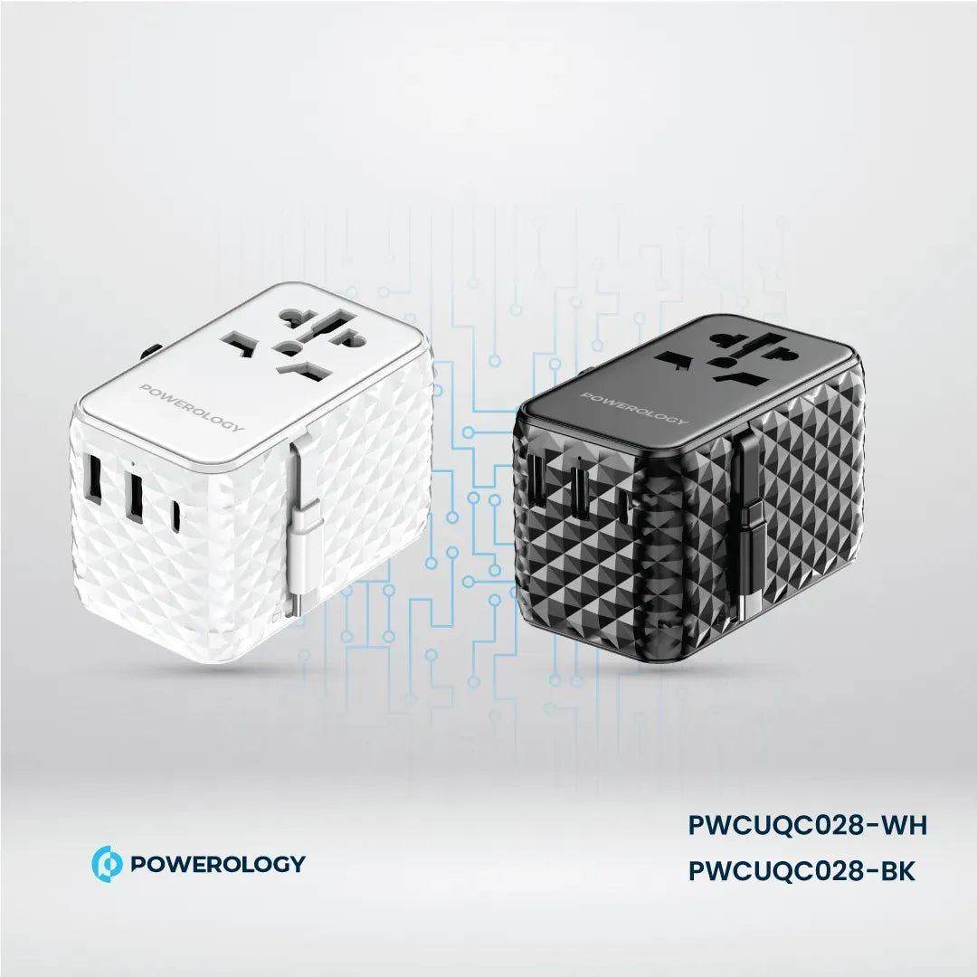 Powerology Ga N 20 W PDUniversal Adapter Retractable Type-CCable - White – image 9