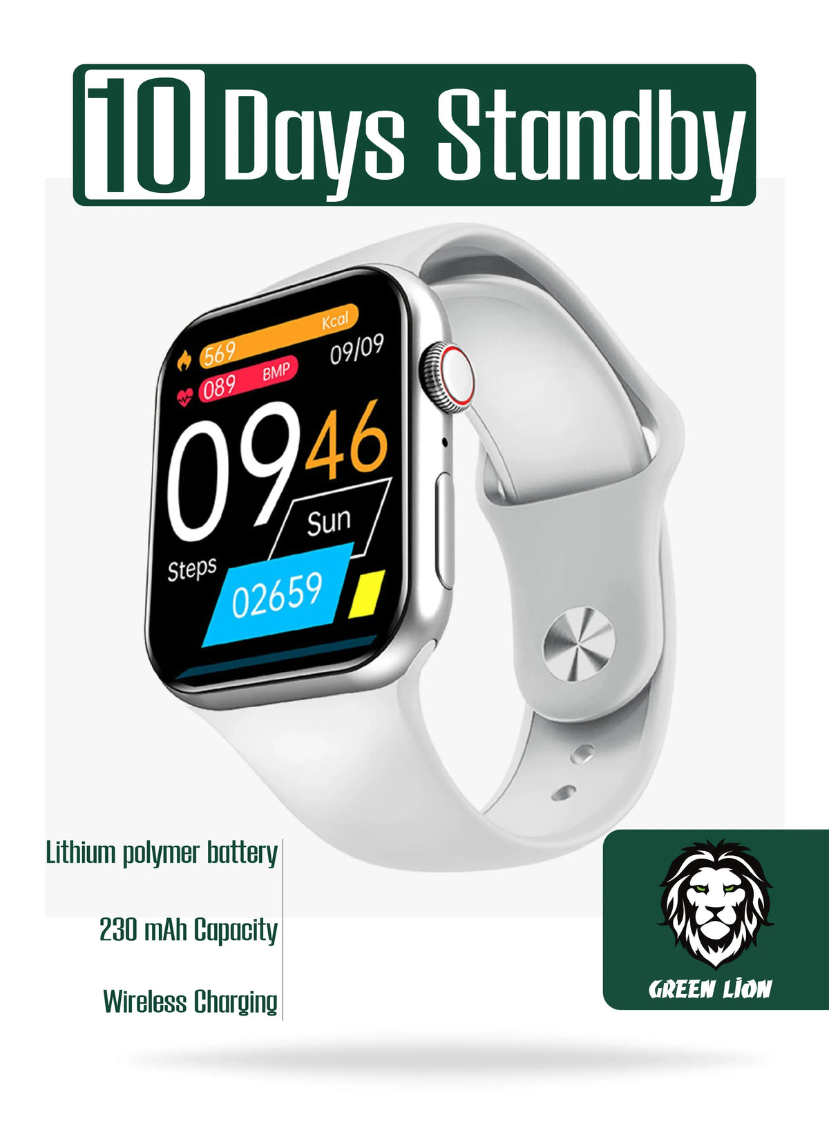 Green Lion Active Pro Smart Watch - Silver – image 3