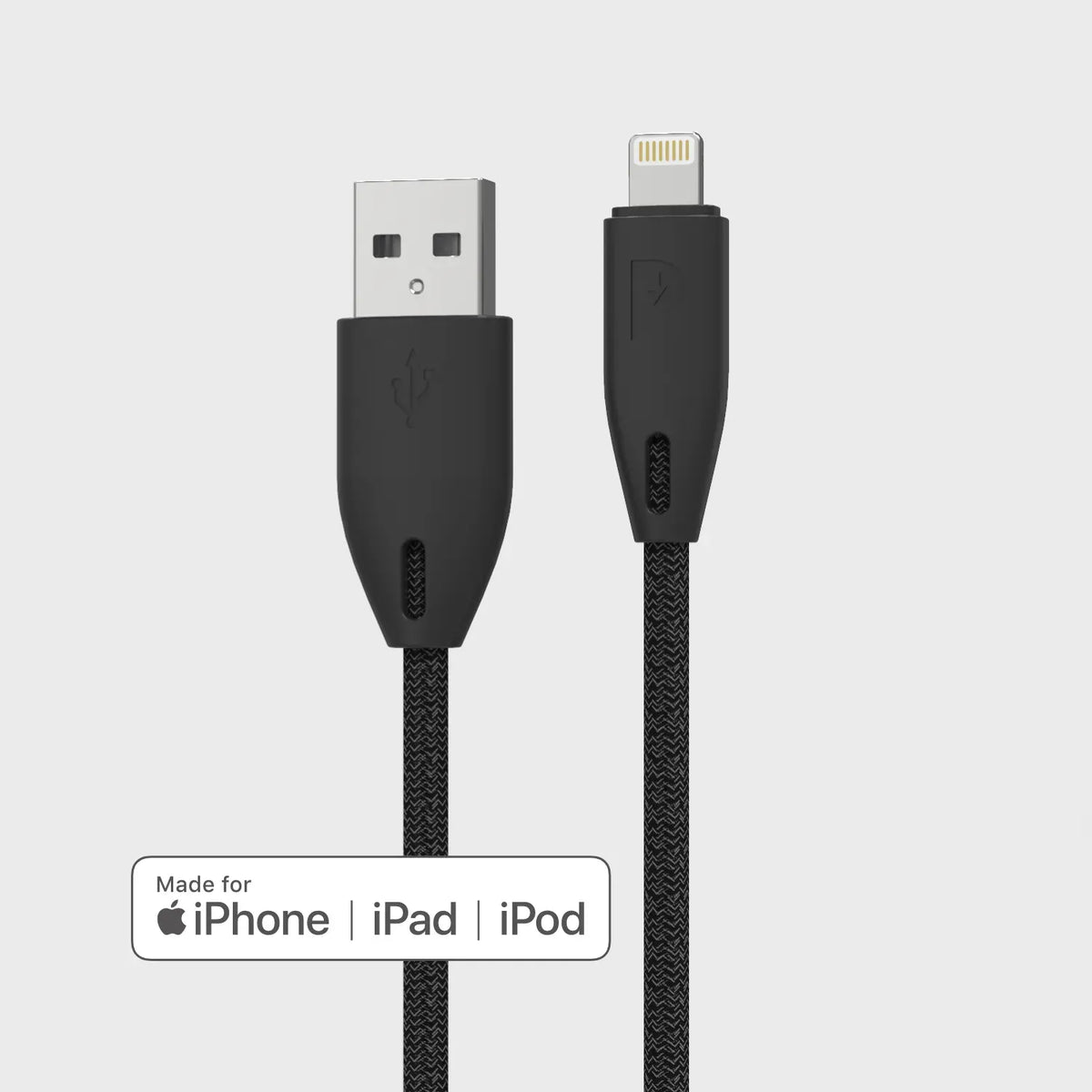 Powerology Braided USB-A to Lightning Cable - Black – image 7