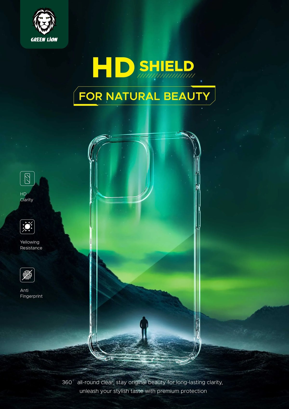 Green Lion Anti-Shock Case - Clear