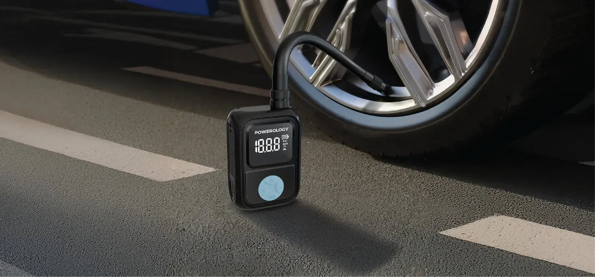 Powerology Portable Electric Tire Inflator Black – image 2