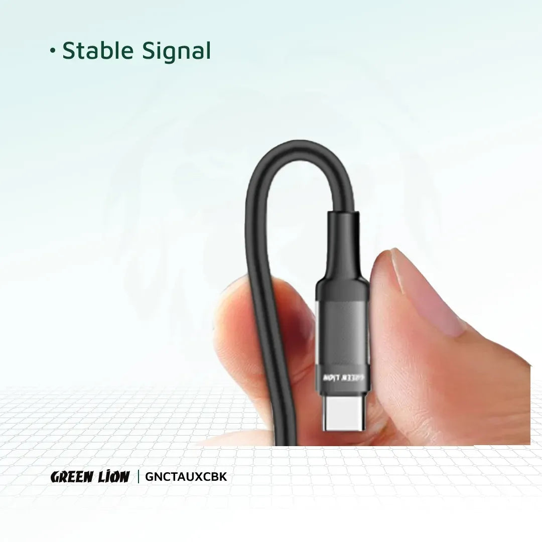 Green Lion USB C to Aux Braided Cable 1m Black – image 4