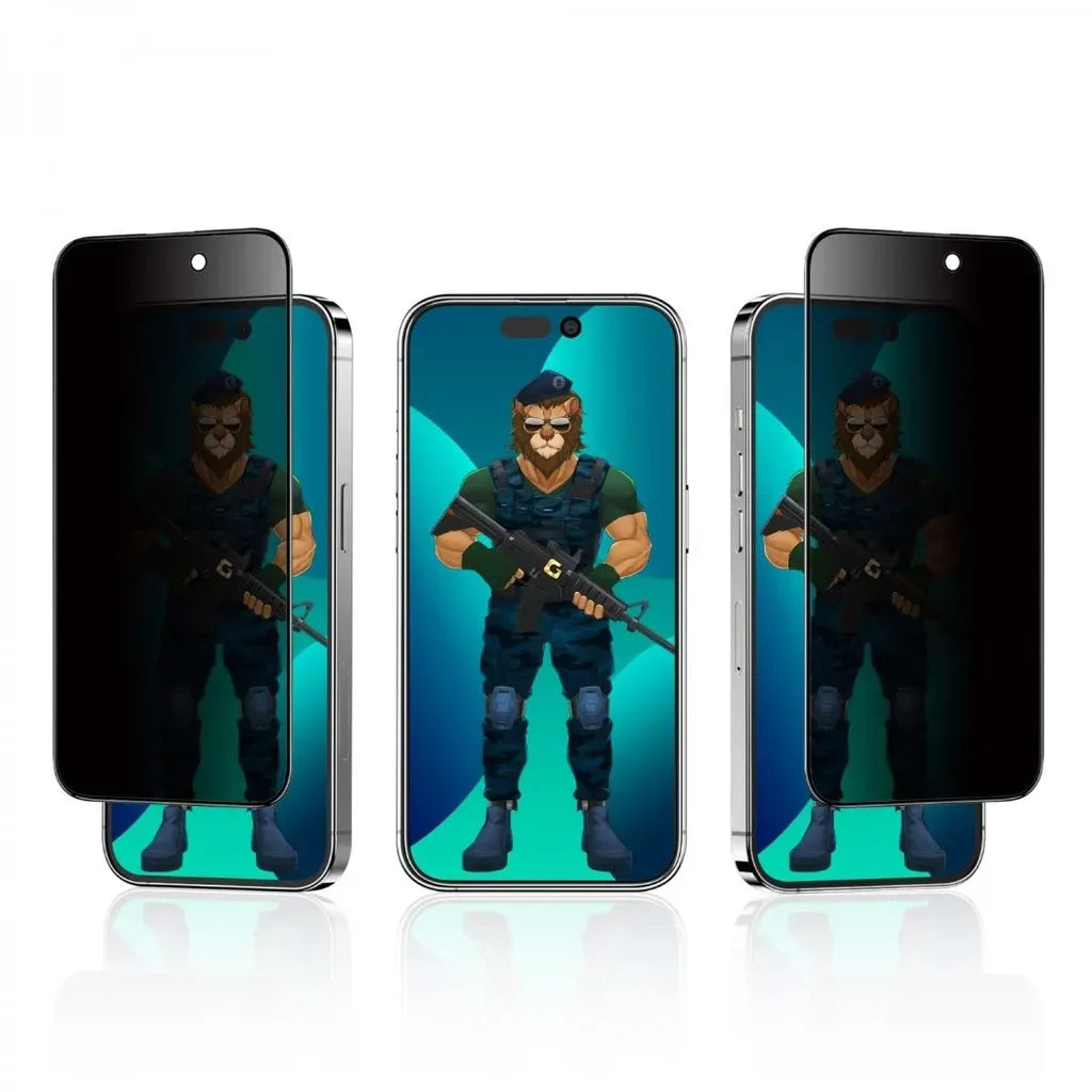 Green Lion 3d Pet Privacy Glass Screen Protector for Iphone 14 Pro Max Black Edge Privacy – image 12