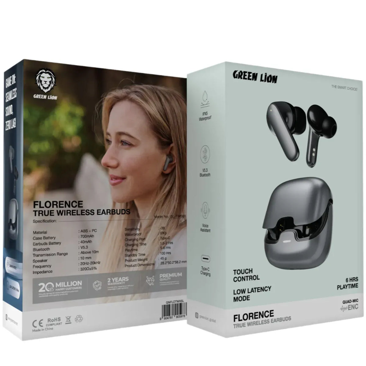 Green Lion Florence TWS True Wireless Earbuds - Silver – image 8