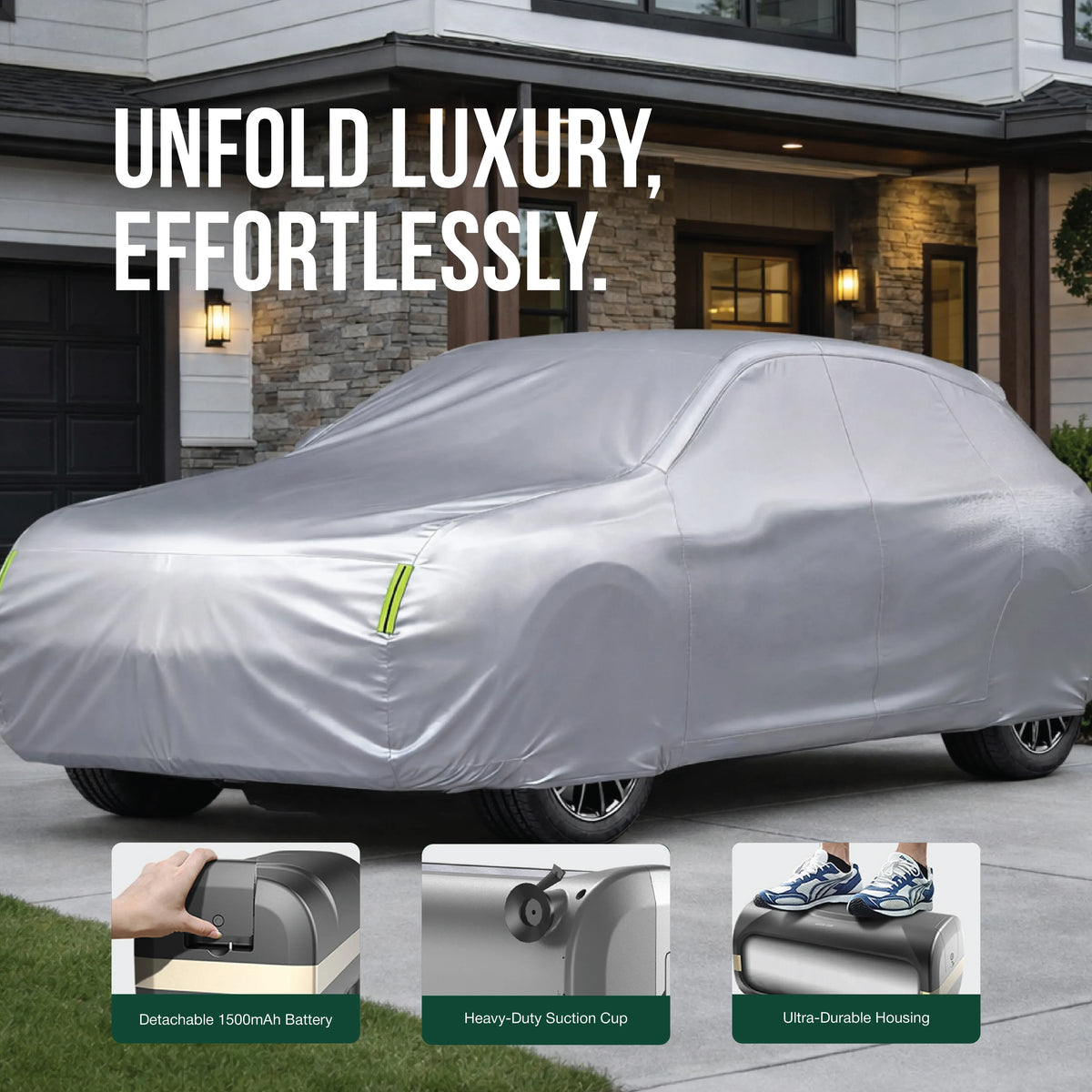 Green Lion Auto Car Cover Universal Fit Black – image 4