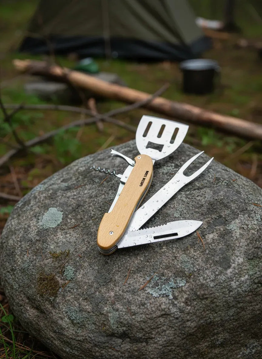 Green Lion Multifunction Bbq Tool Set Wood – image 10