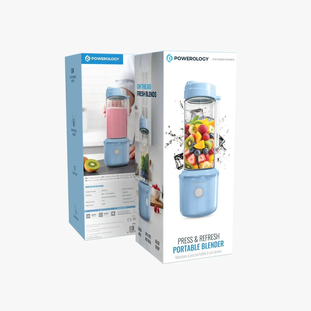 Powerology Press &Refresh Portable Blender - LightBlue – image 5