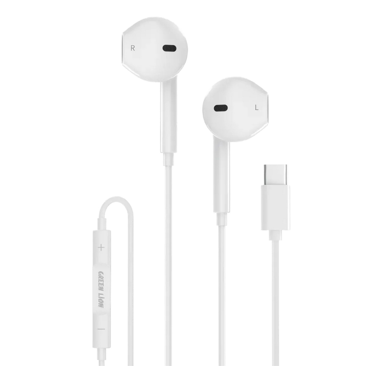 Green Lion Stereo Earphone With Type-CConnector - White – image 2