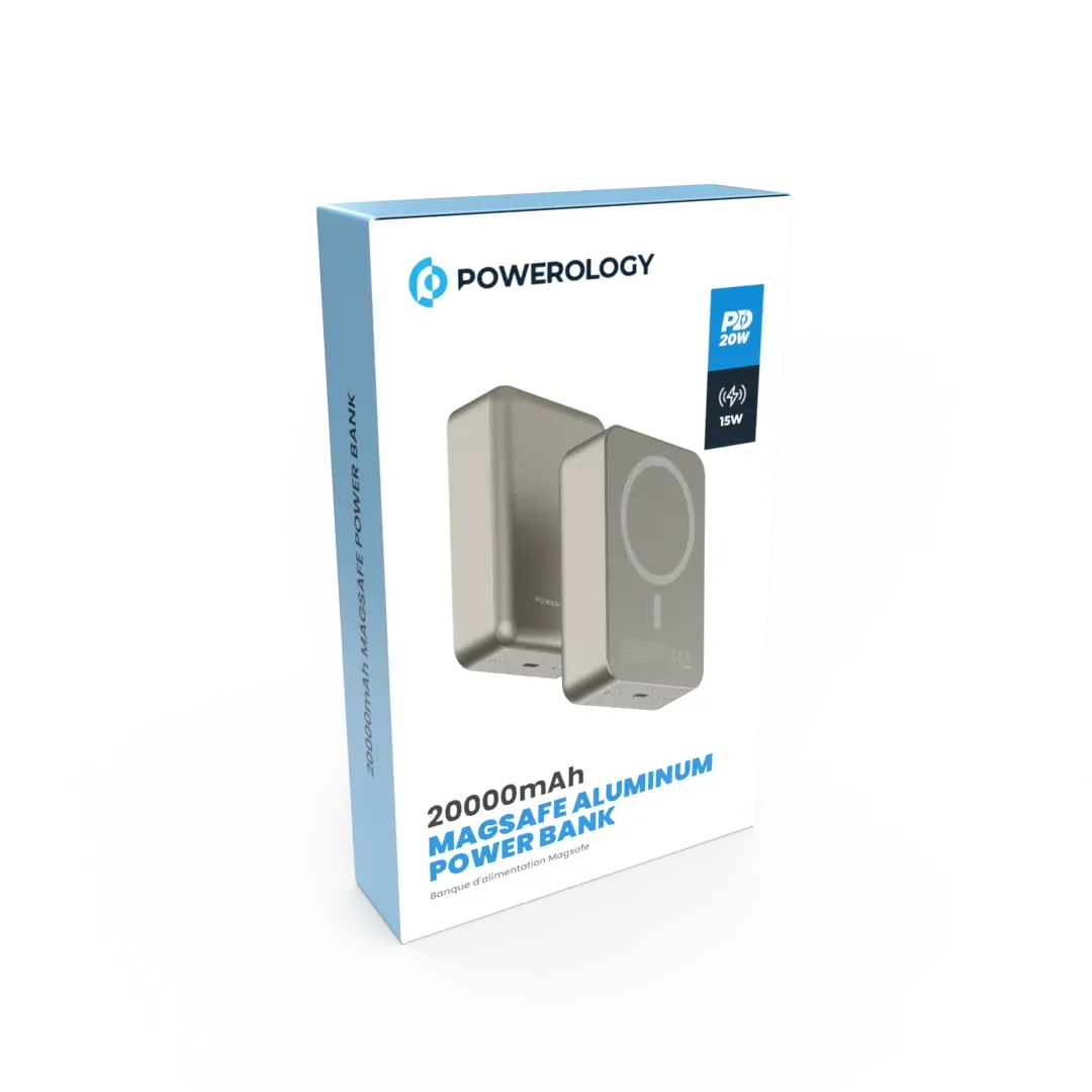 Powerology Spetano 20000 m Ah MagSafe Aluminum Power Bank PD 20 W - Titanium – image 4