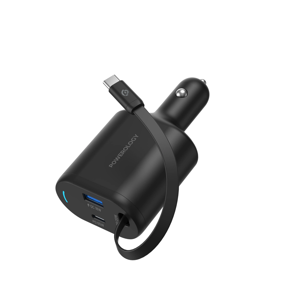 Powerology Type C Retractable Car Charger 103w Black – image 9