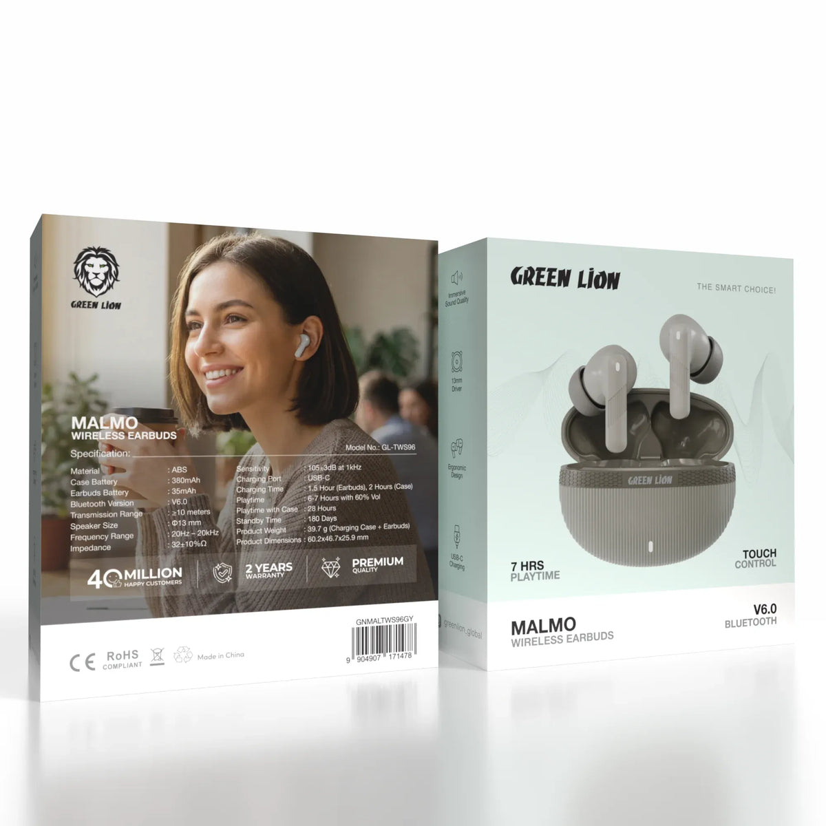 Green Lion MALMOWireless Earbuds - Grey – image 4