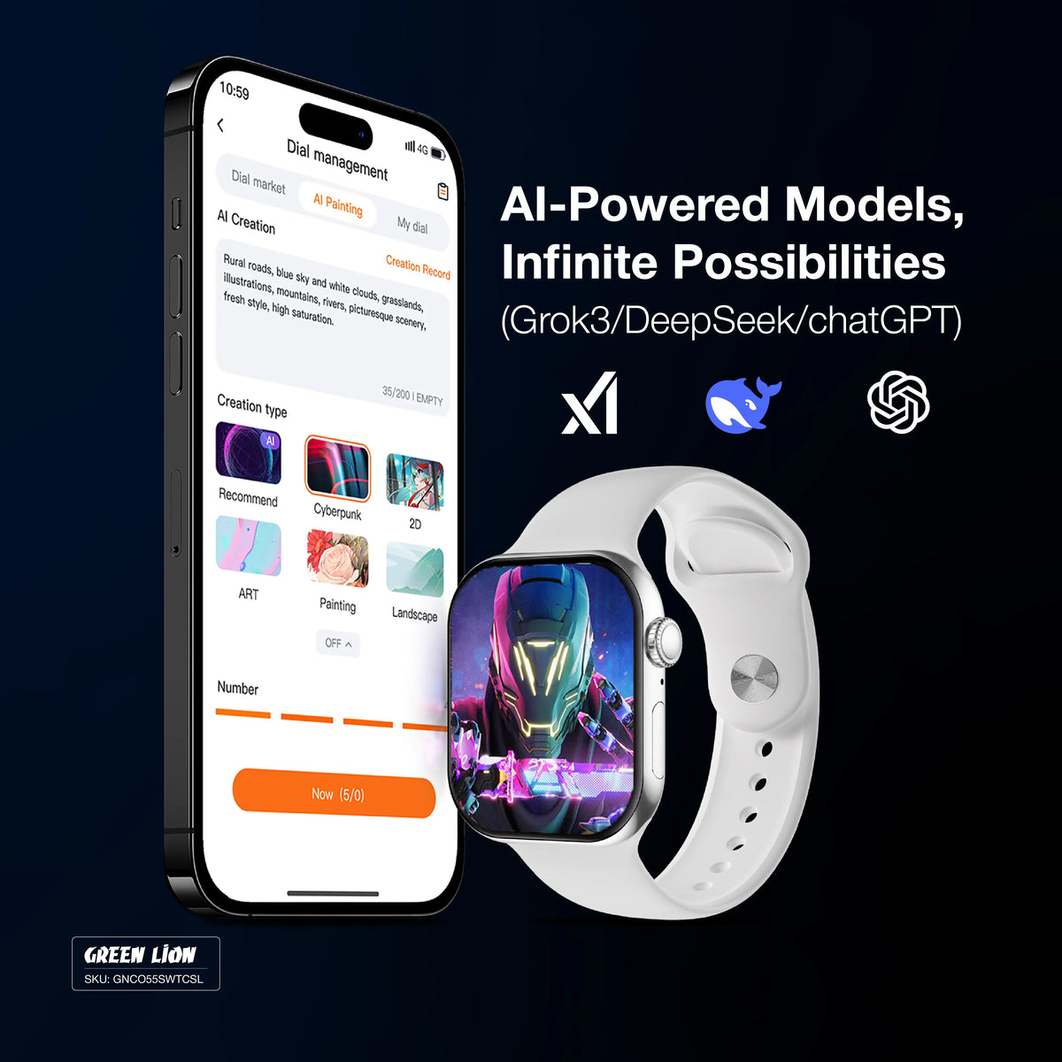 Green Lion Communicate Smart Watch - Silver – image 10