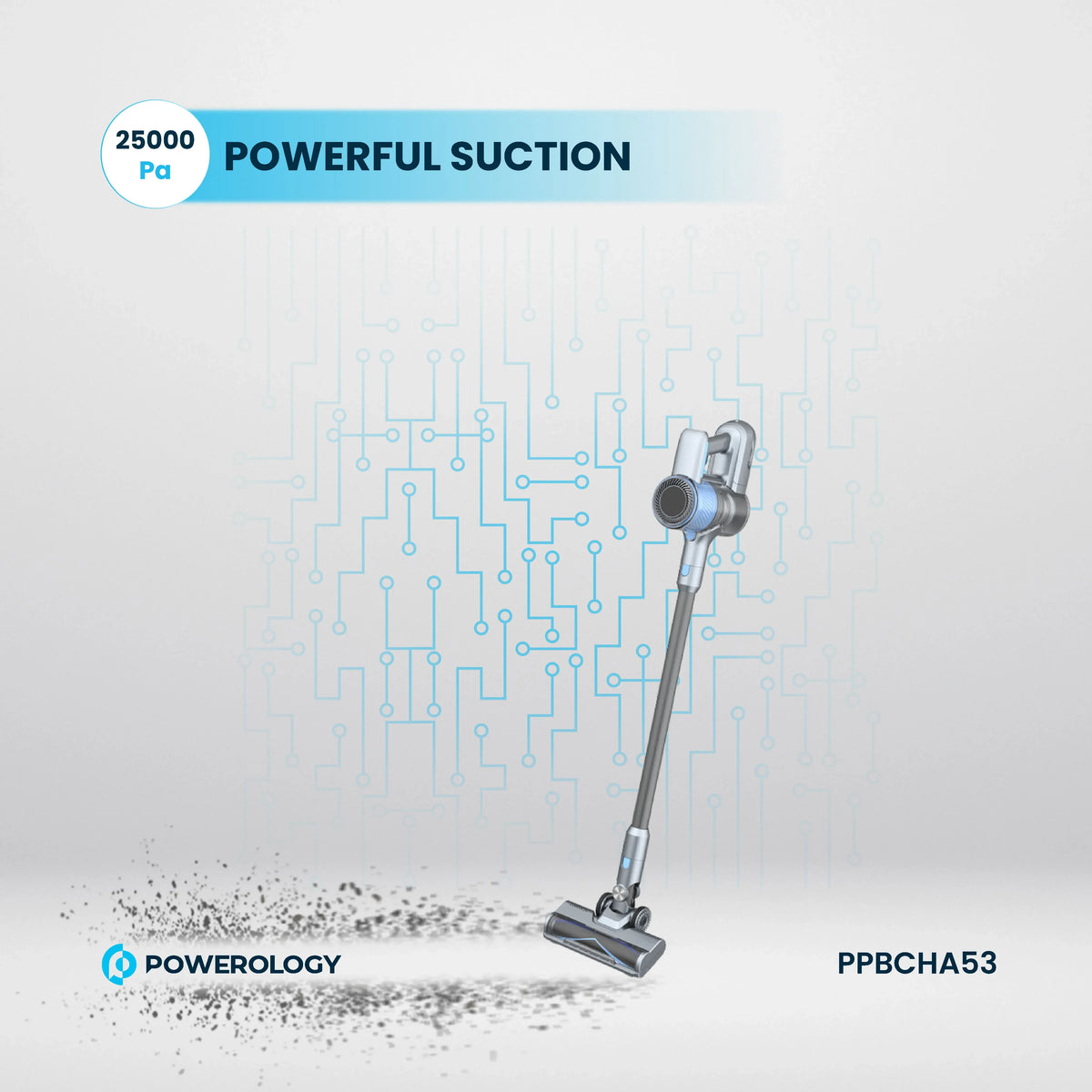 Powerology Cordless Stick Vacuum Cleaner with Detachable Battery Dark Grey – image 8